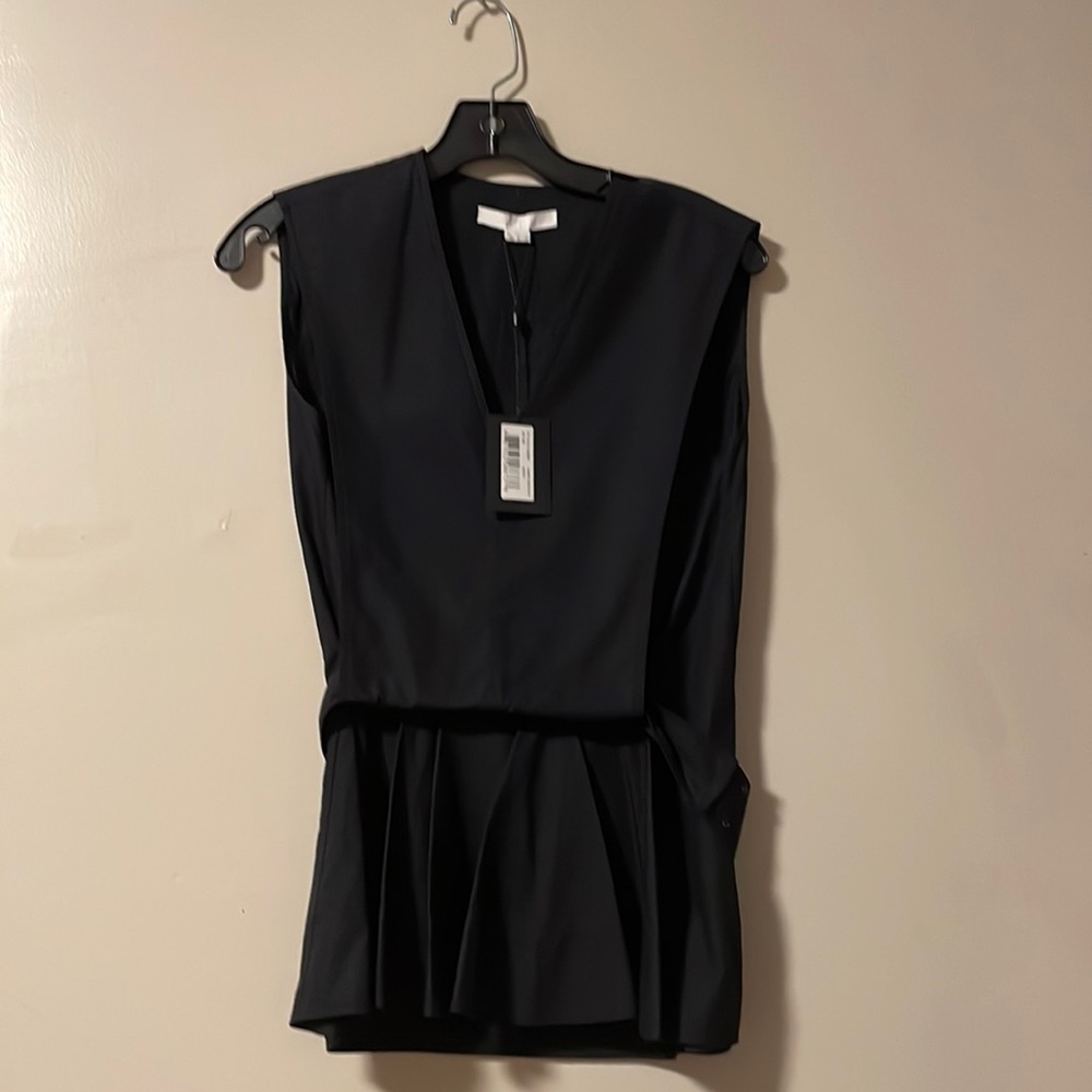 Alexander Wang NWT Apron Front Peplum Top - Black 0